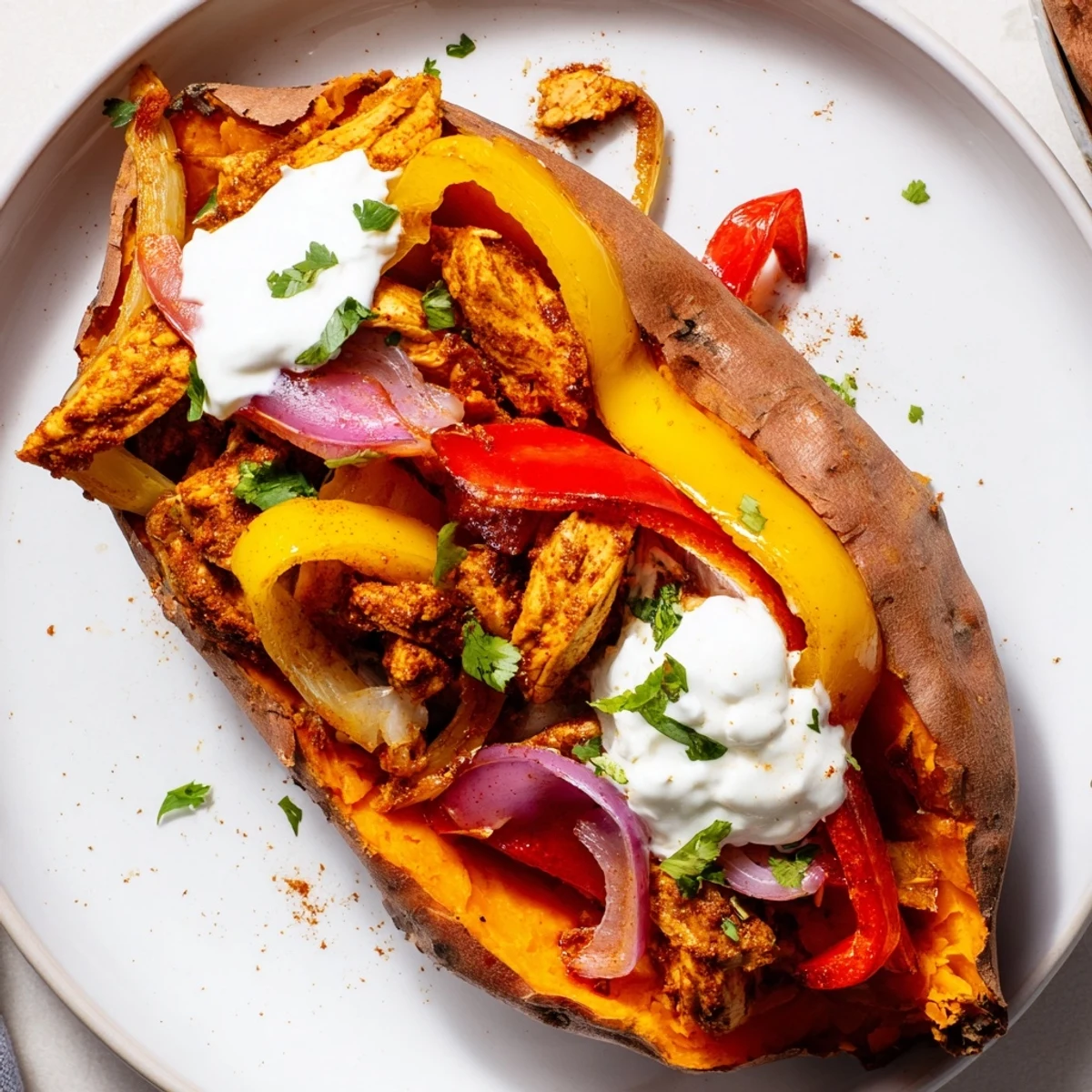 Chicken Fajita Sweet Potatoes