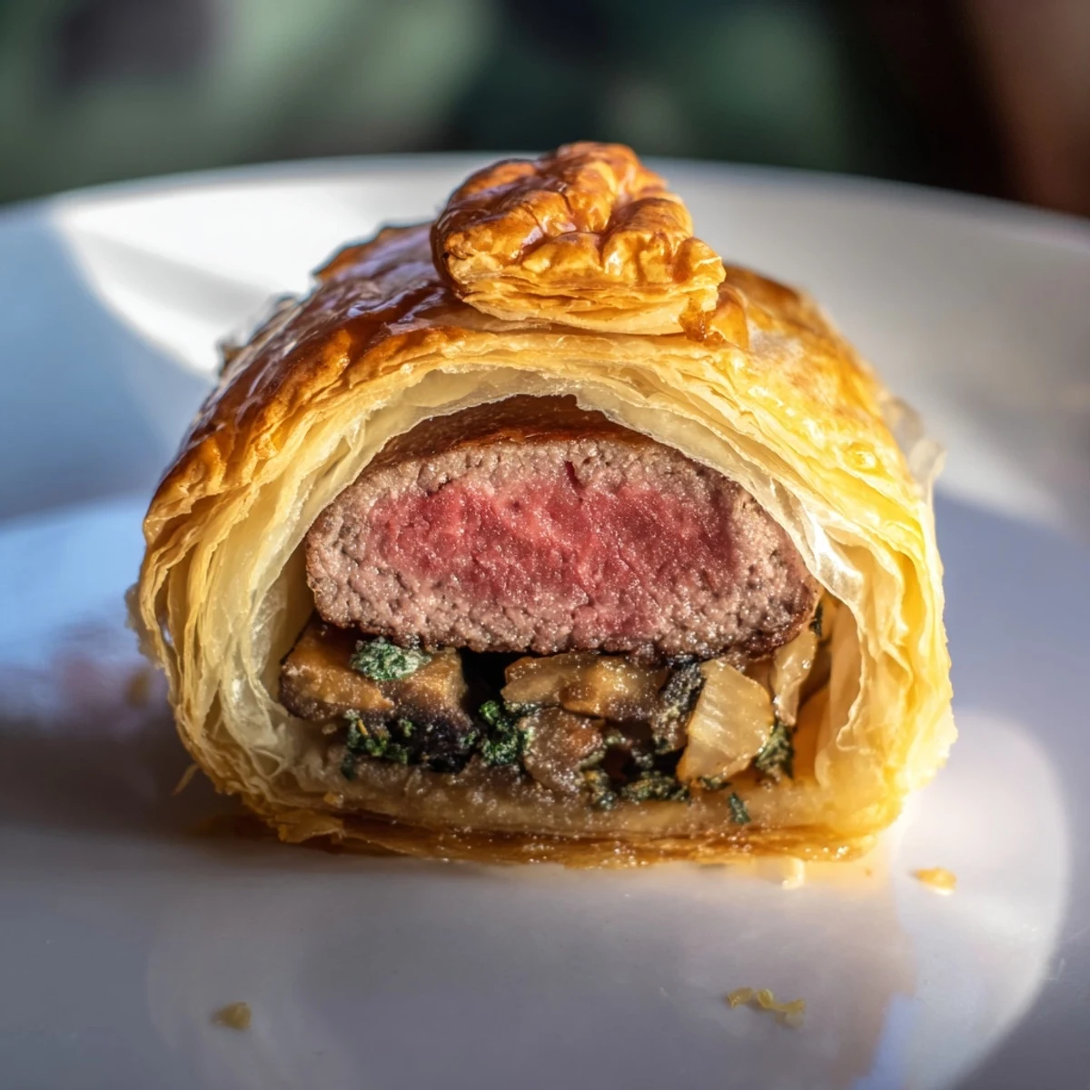 Bite-sized Beef Wellington Bites with tender beef cubes and rich mushroom filling.