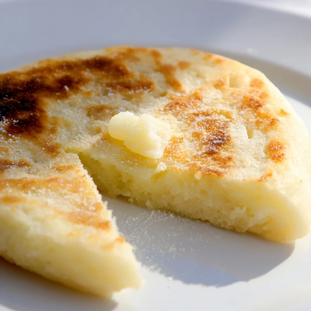 Stack of warm Irish Potato Bread Farls, perfect for a traditional Irish fry-up alongside eggs and bacon.