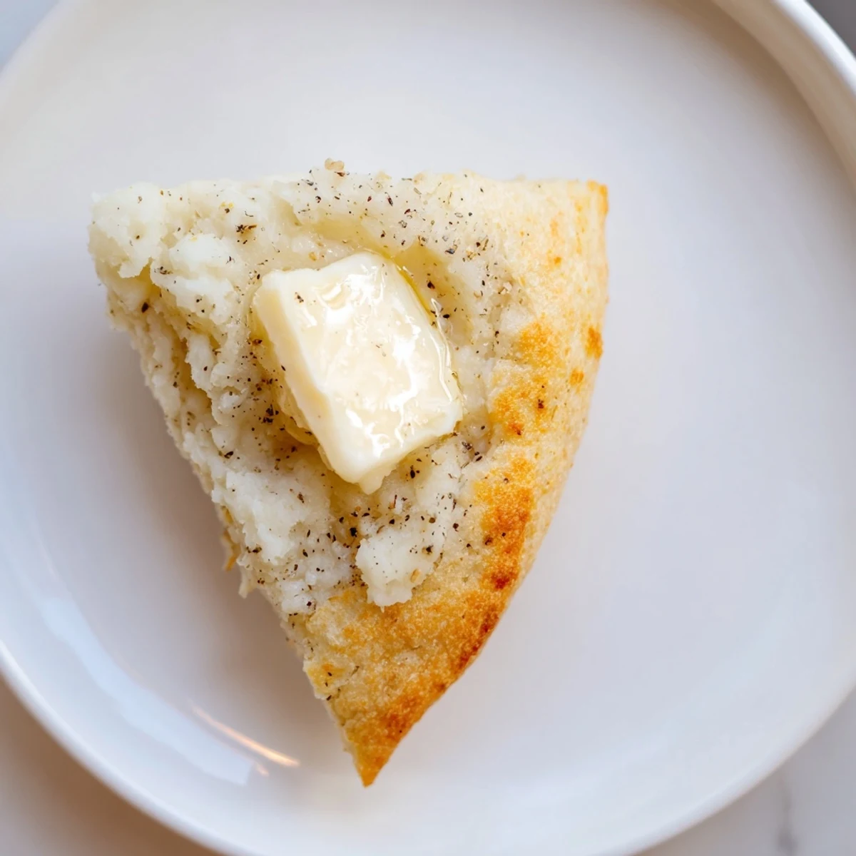 Freshly cooked Irish Potato Bread Farls resting on a rustic wooden board for serving.