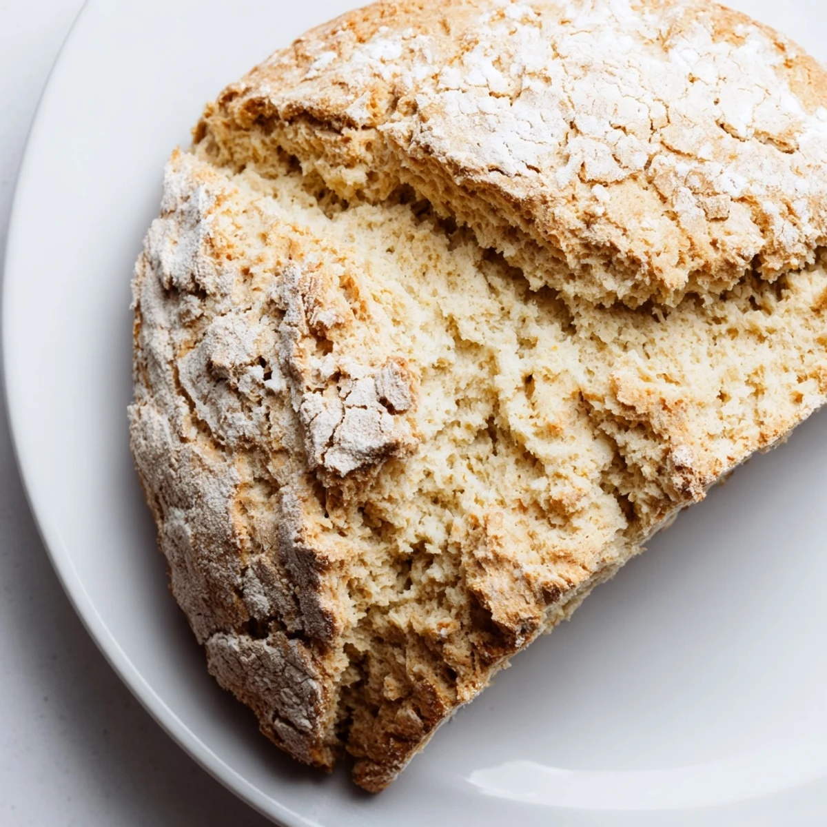 Freshly baked Authentic 4-Ingredient Irish Soda Bread with a golden crust and soft interior. 