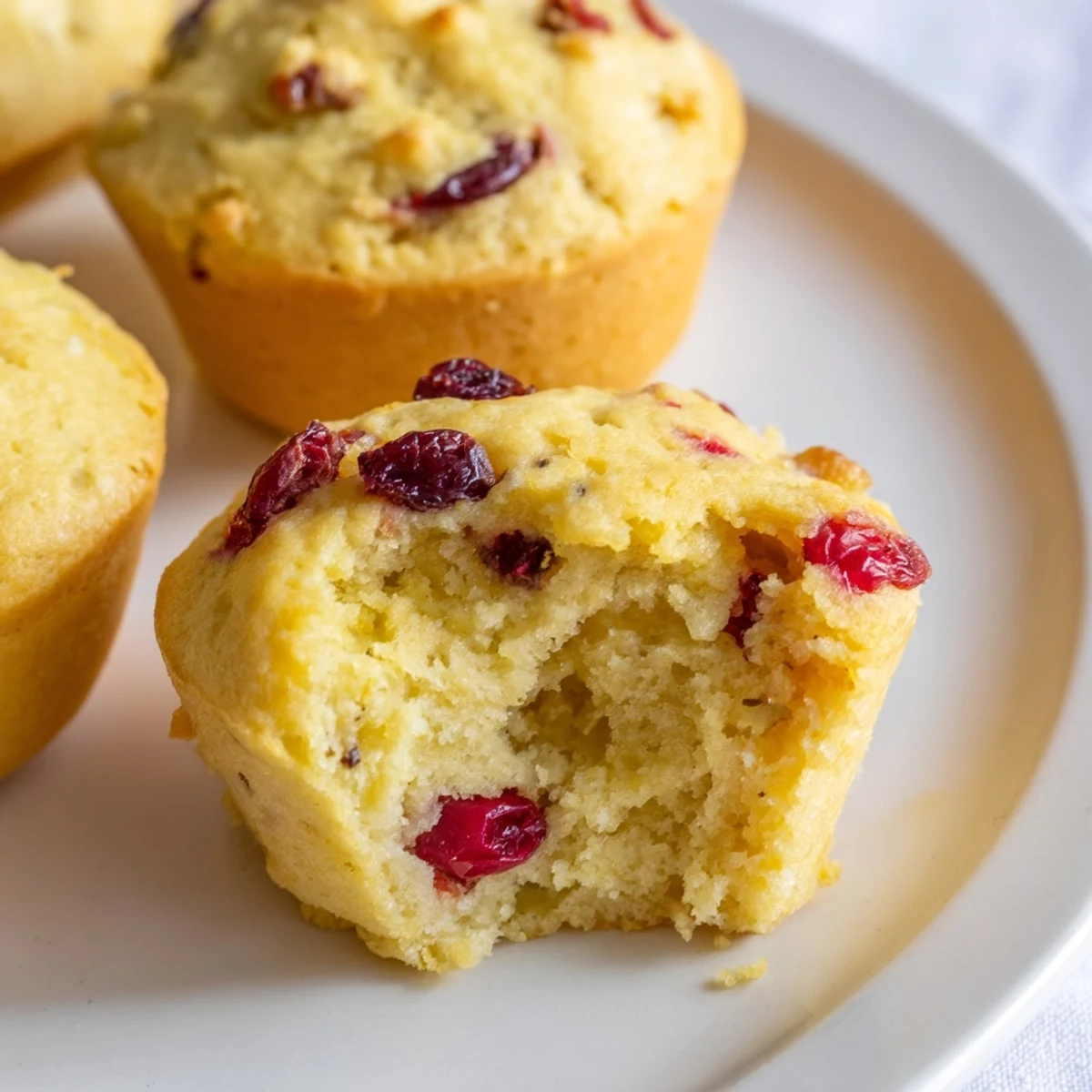 Six Mini Irish Soda Bread Muffins arranged on a plate with a jar of jam and a knife for serving.  