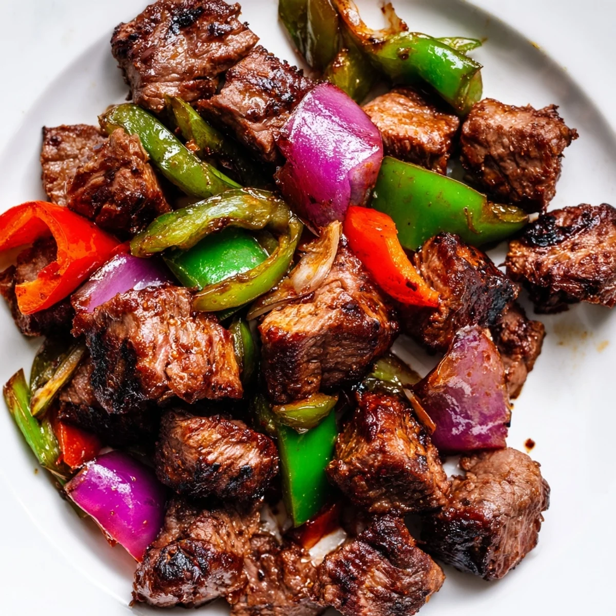 Tender Vietnamese Shaking Beef served over watercress and tomatoes with a zesty lime sauce.