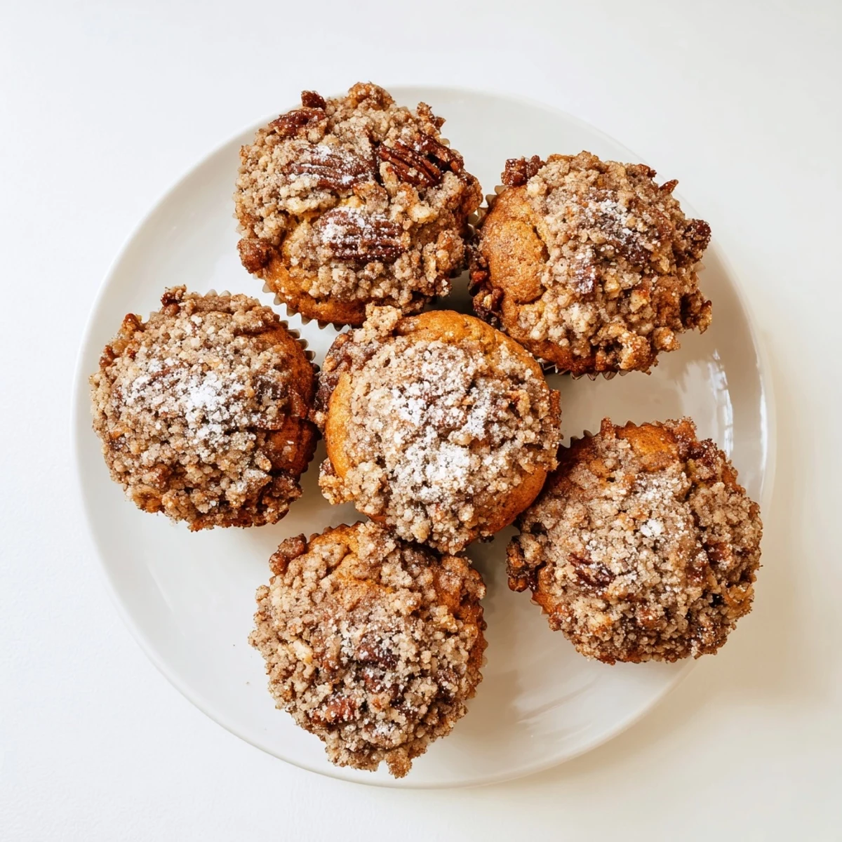 Twelve Cinnamon Muffins with Crunch Topping arranged on a cooling rack, perfect for an American breakfast or snack.