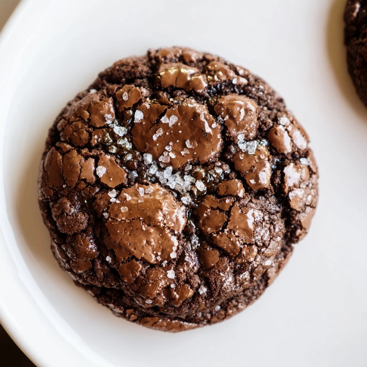 These Gourmet Brownie Cookies sit on a cooling rack, paired with a scoop of vanilla ice cream.