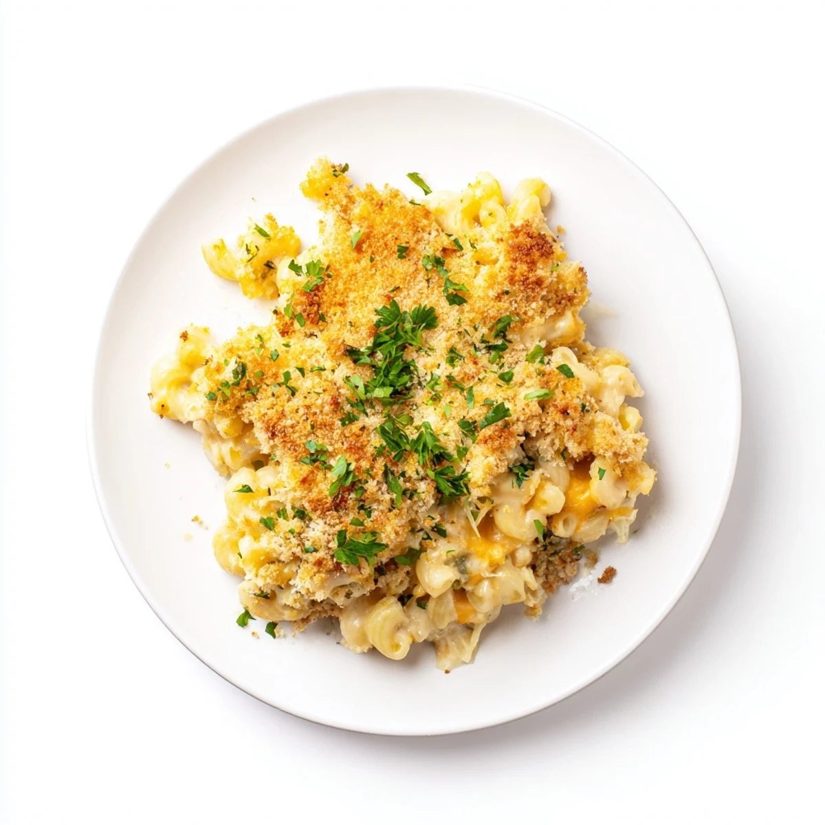 Comforting bowl of homemade Baked Mac and Cheese showing melted Gruyère and sharp cheddar in a rich, velvety sauce.
