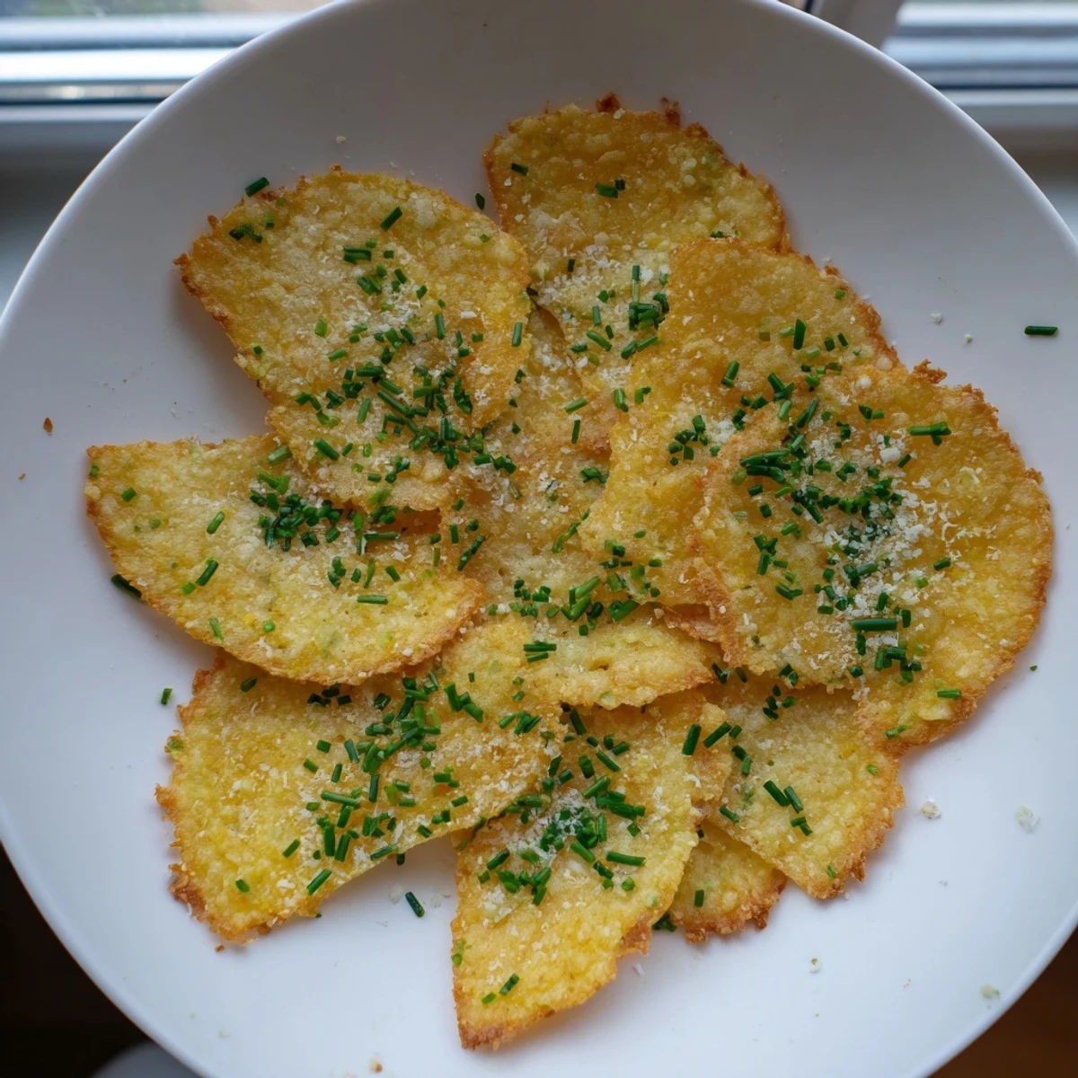 Homemade cottage cheese chips served with yogurt dip for a healthy protein snack