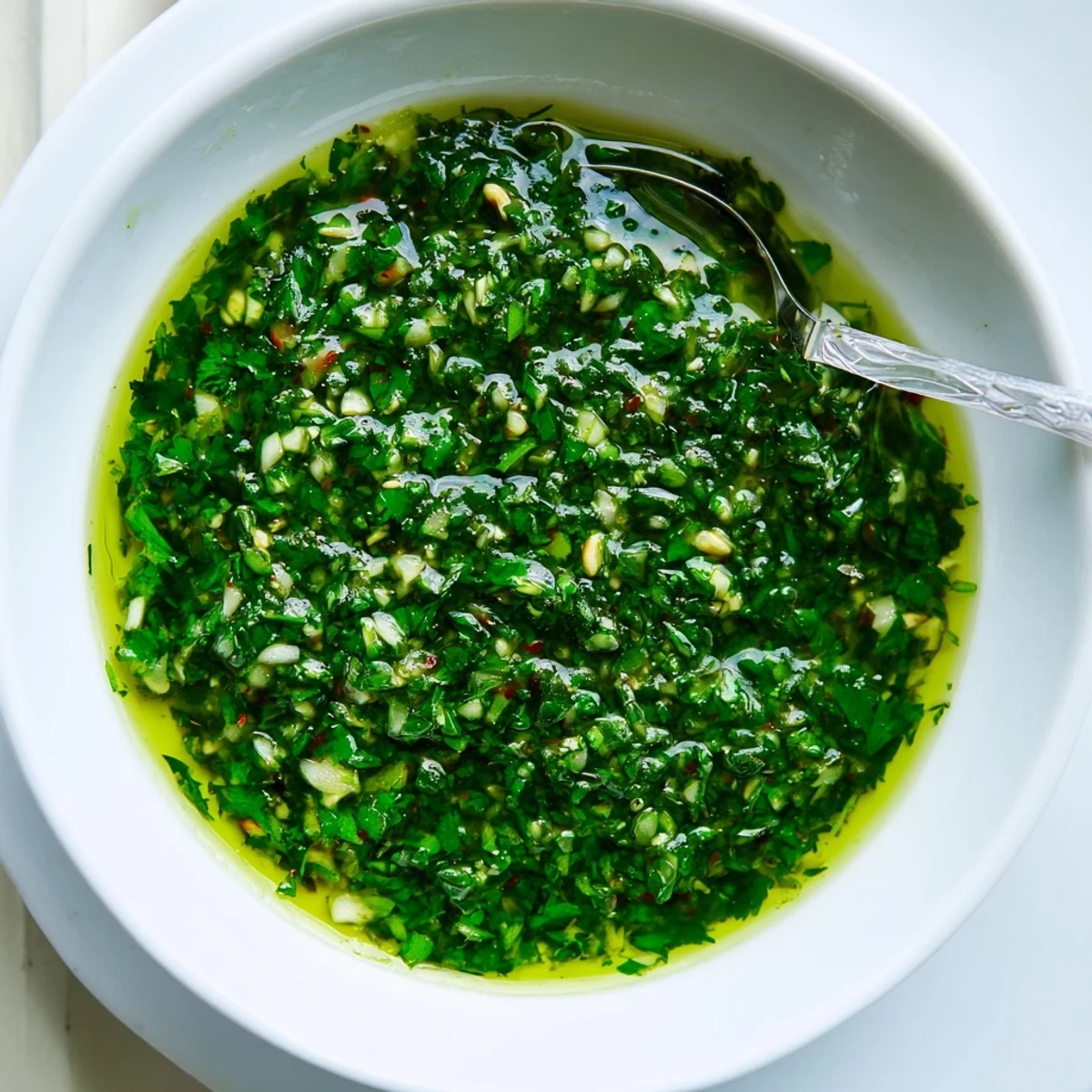 Vibrant green Thai cilantro sauce drizzled generously over grilled chicken and rice