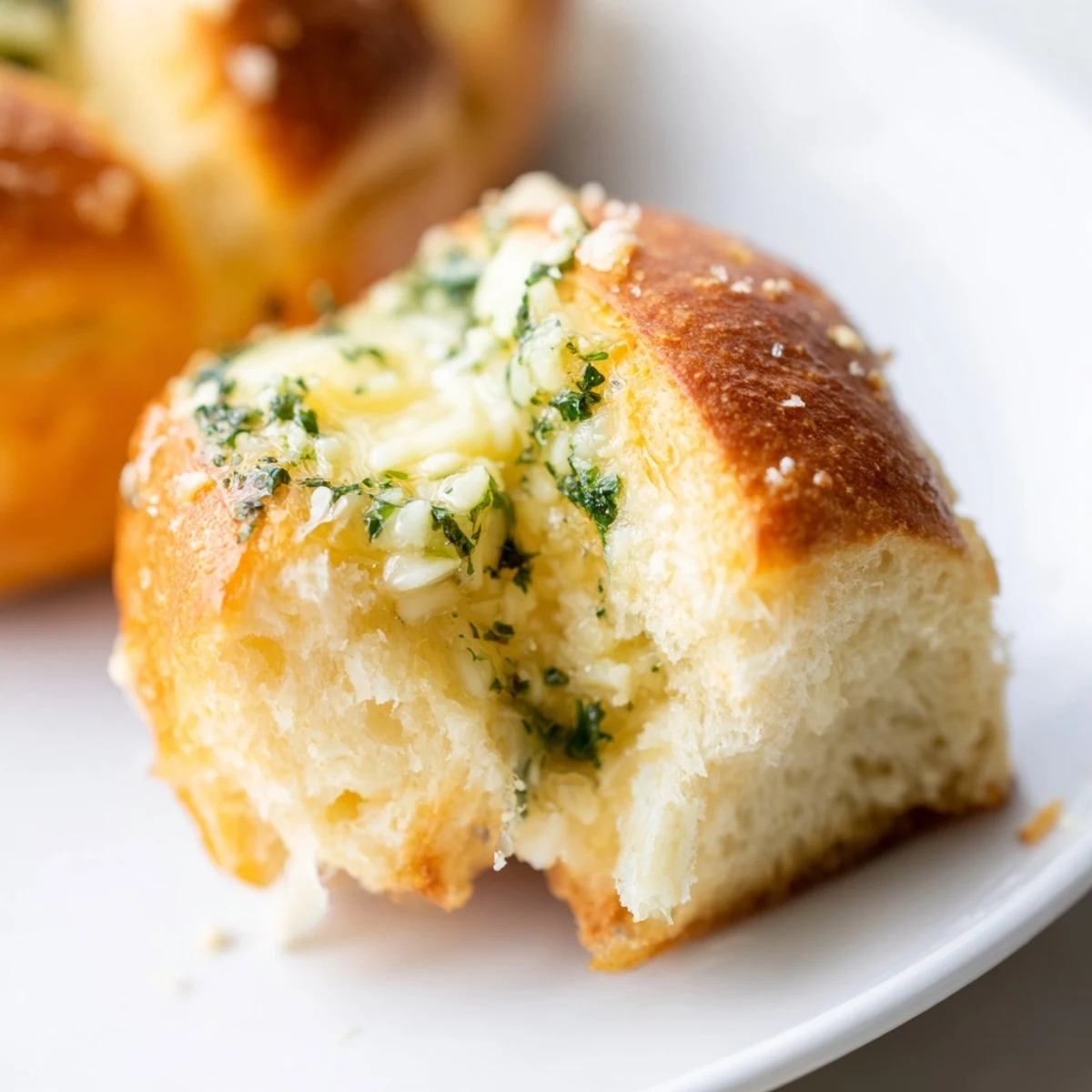 Warm oven-baked garlic bread rolls filled with savory garlic butter and fresh chopped parsley