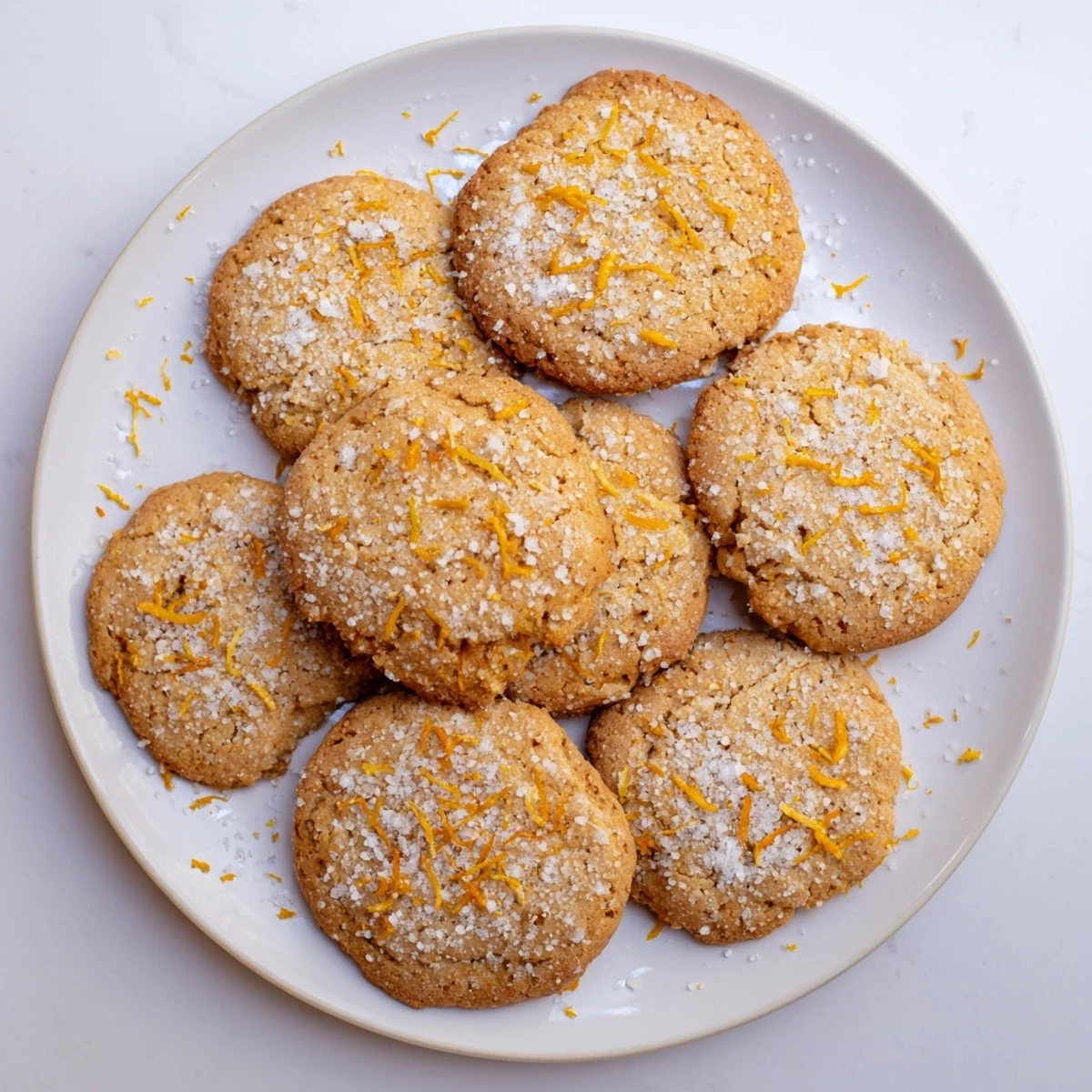 Close-up of warm Orange Clove Cookies with lightly golden edges and citrus aroma