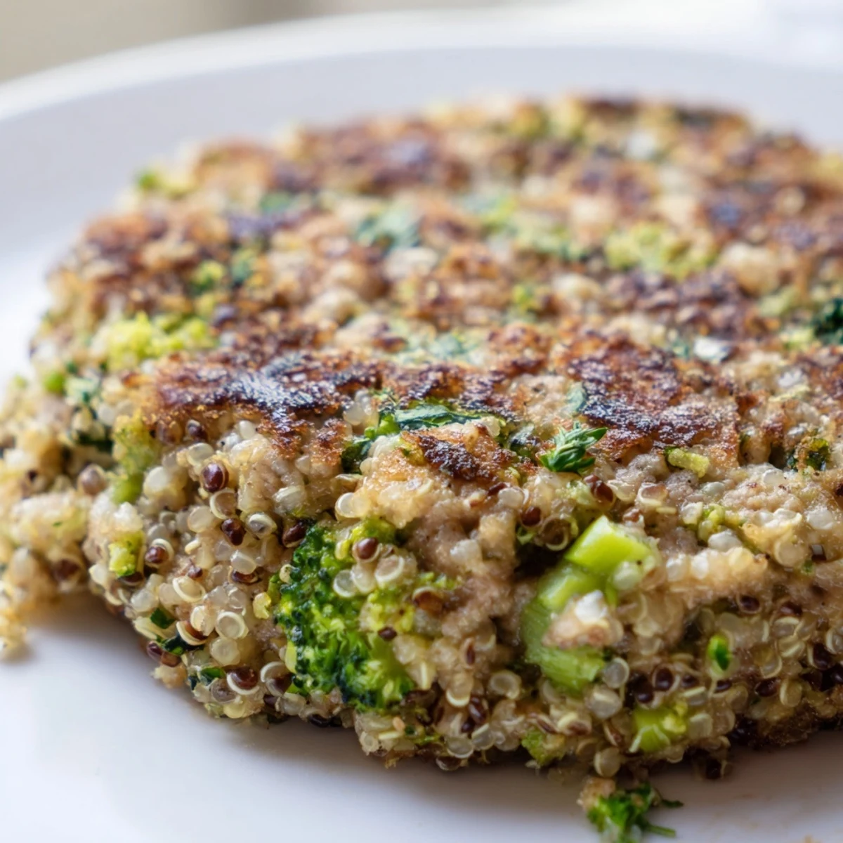 Protein-packed turkey quinoa burgers topped with fresh green onions and served on lettuce wraps
