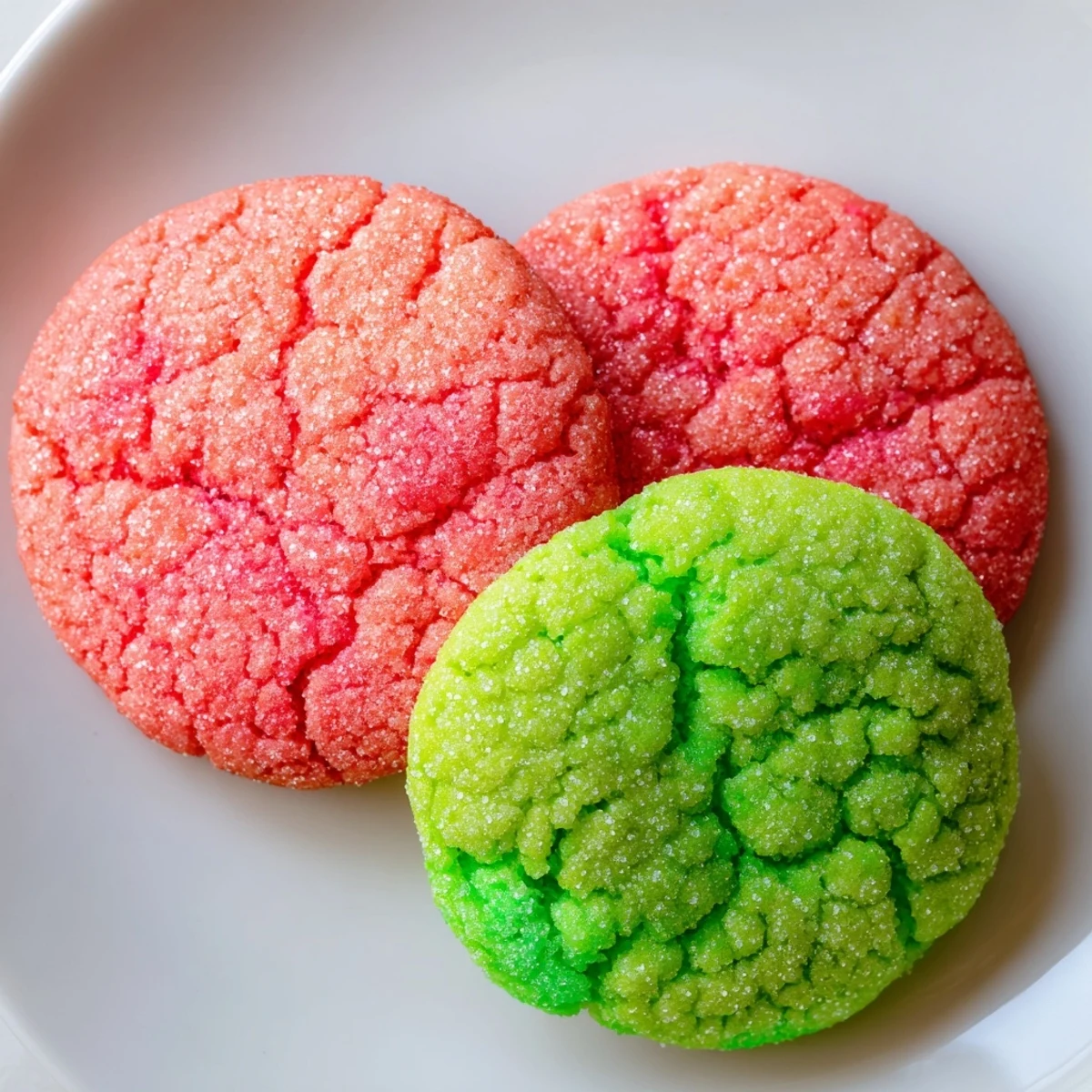 Soft chewy Jello sugar cookies in vibrant colors dusted with sparkling sugar crystals