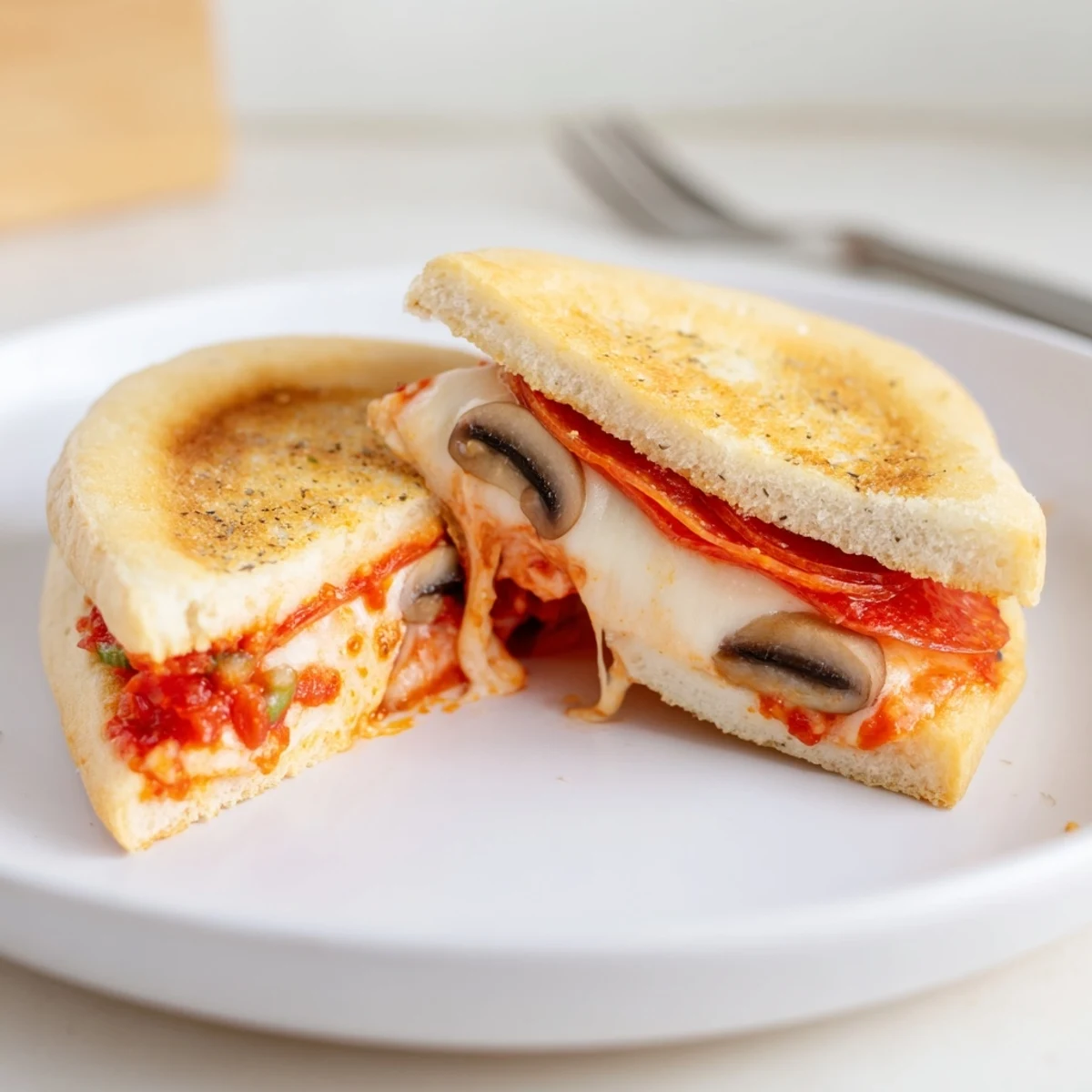 Crispy Pie Iron Pizza Pockets melting mozzarella with charred campfire edges, ready.