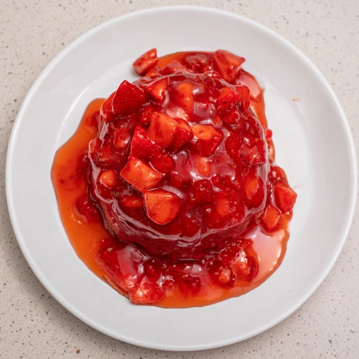 Warm Strawberry Cake Filling Recipe bubbling in saucepan, sweet-tart aroma rising