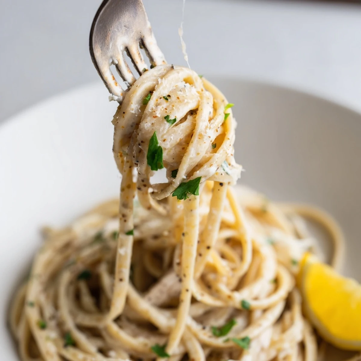 Weeknight Cowboy Butter Pasta served family style with grated parmesan and crushed red pepper